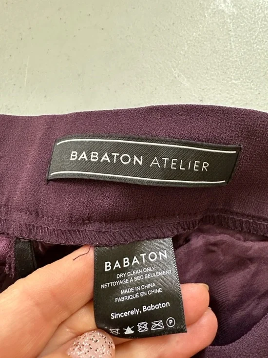 Babaton Wide-Leg Trousers in Plum - Picture 4 of 5